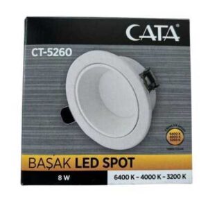 Cata-CT-5260-8W-Basak-Led-Armatur-Beyaz-Isik.jpg Cata CT-5260 8W Başak Led Armatür Beyaz Işık